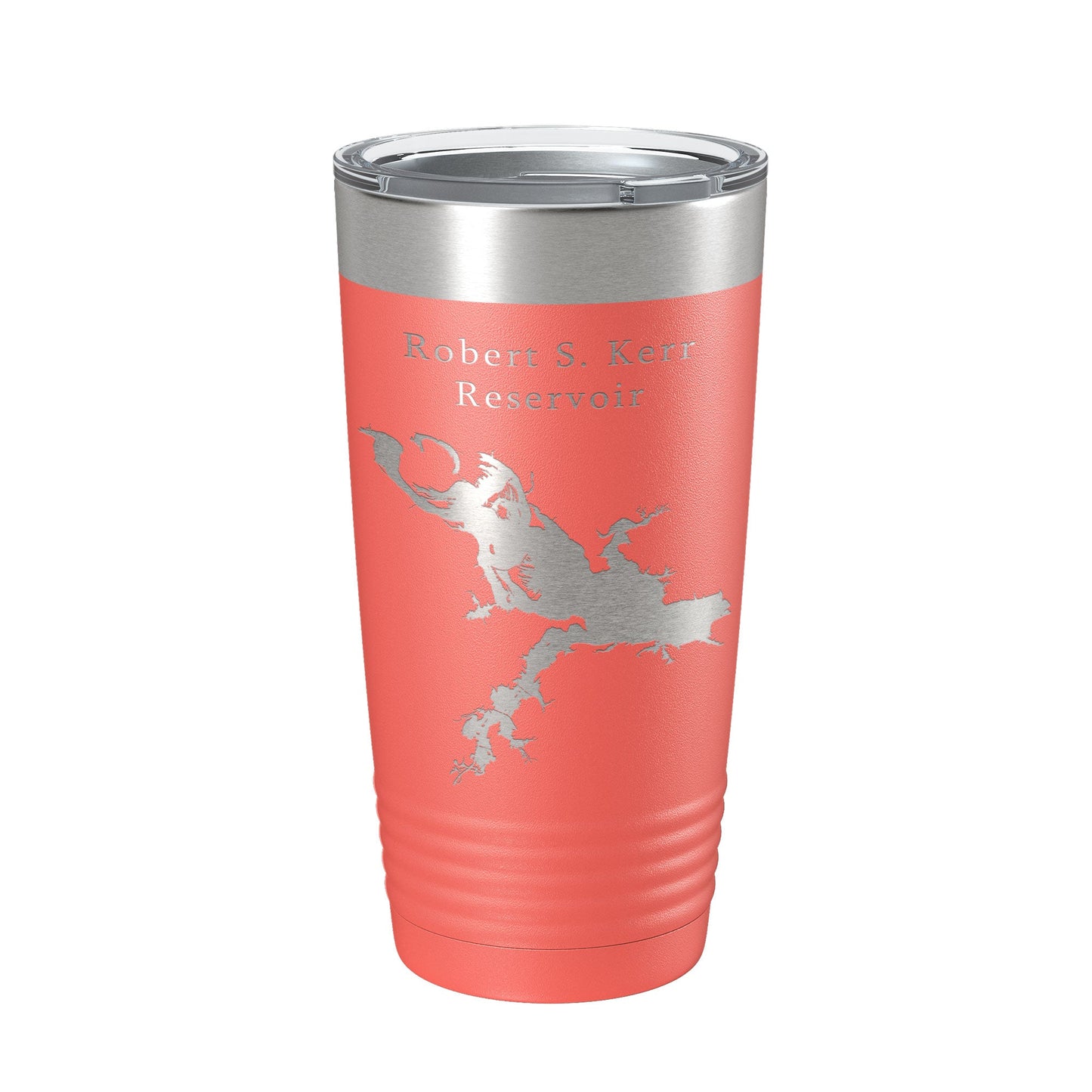Robert S. Kerr Reservoir Tumbler Lake Map Travel Mug Insulated Laser Engraved Coffee Cup Oklahoma 20 oz-20