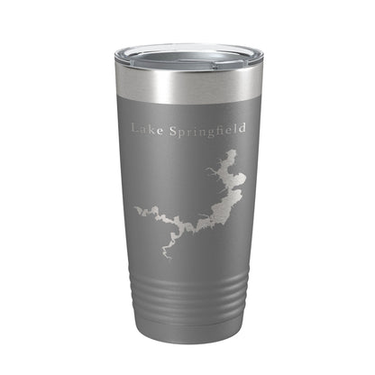 Lake Springfield Map Tumbler Travel Mug Insulated Laser Engraved Coffee Cup Illinois 20 oz-16