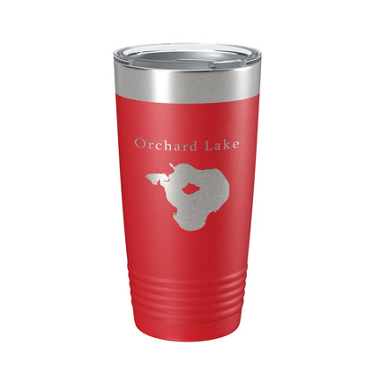 Orchard Lake Map Tumbler Travel Mug Insulated Laser Engraved Coffee Cup Michigan 20 oz-10