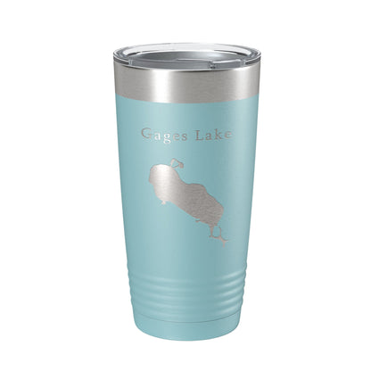 Gages Lake Map Tumbler Travel Mug Insulated Laser Engraved Coffee Cup Illinois 20 oz-13