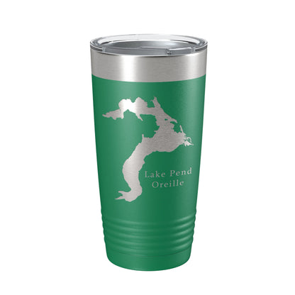 Lake Pend Oreille Map Tumbler Travel Mug Insulated Laser Engraved Coffee Cup Idaho 20 oz-9
