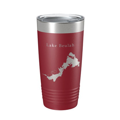 Lake Beulah Map Tumbler Travel Mug Insulated Laser Engraved Coffee Cup Wisconsin 20 oz-18
