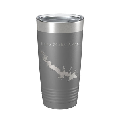 Lake O' the Pines Map Tumbler Travel Mug Insulated Laser Engraved Coffee Cup Texas 20 oz-16