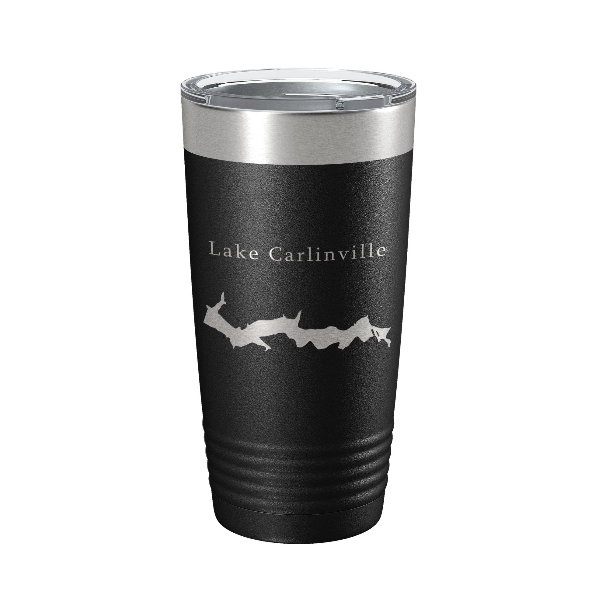 Lake Carlinville Map Tumbler Travel Mug Insulated Laser Engraved Coffee Cup Illinois 20 oz-0