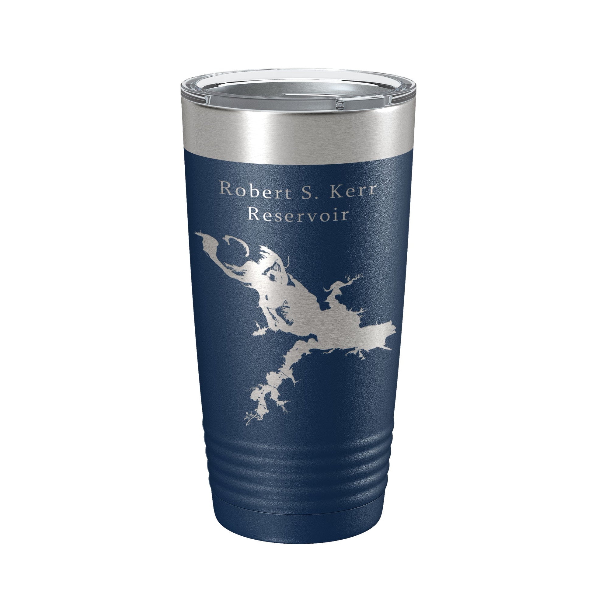 Robert S. Kerr Reservoir Tumbler Lake Map Travel Mug Insulated Laser Engraved Coffee Cup Oklahoma 20 oz-2