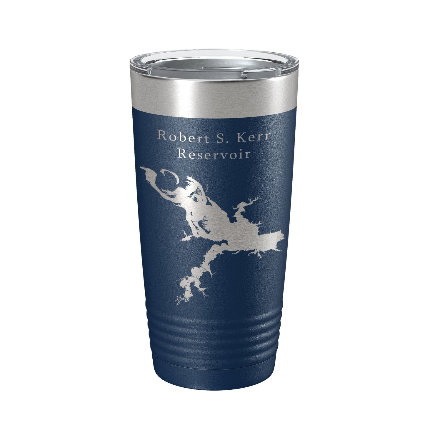 Robert S. Kerr Reservoir Tumbler Lake Map Travel Mug Insulated Laser Engraved Coffee Cup Oklahoma 20 oz-8
