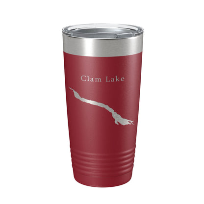 Clam Lake Map Tumbler Travel Mug Insulated Laser Engraved Coffee Cup Michigan 20 oz-18