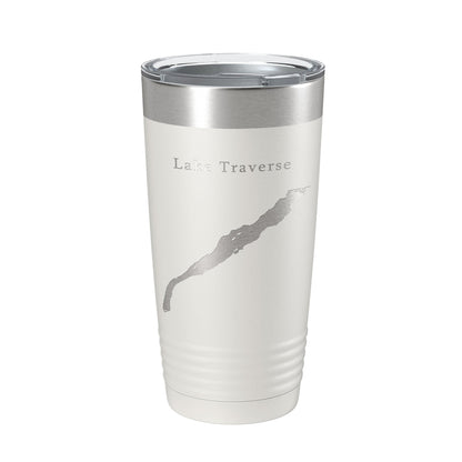 Lake Traverse Map Tumbler Travel Mug Insulated Laser Engraved Coffee Cup South Dakota Minnesota 20 oz-1