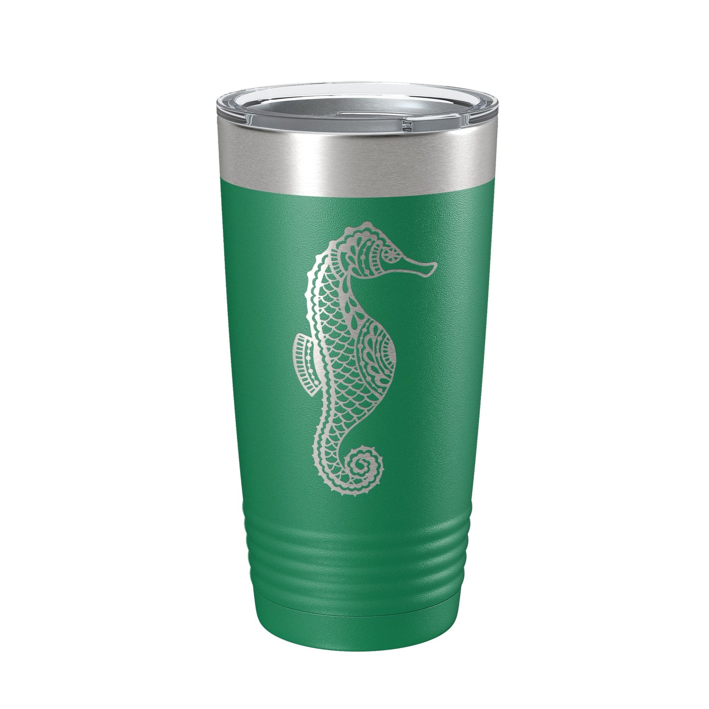 Seahorse Tumbler Zentangle Travel Mug Insulated Laser Engraved Coffee Cup 20 oz-9