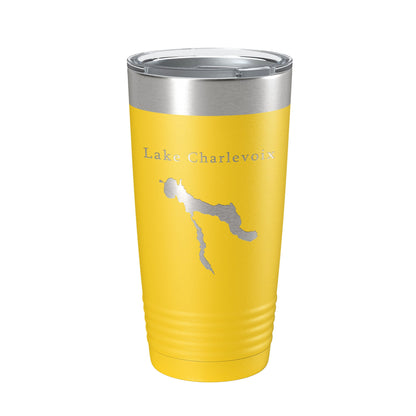 Lake Charlevoix Map Tumbler Travel Mug Insulated Laser Engraved Coffee Cup Michigan 20 oz-19