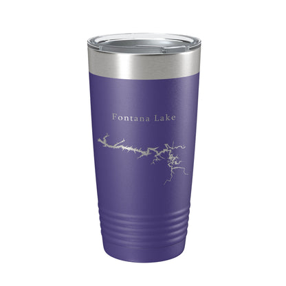 Fontana Lake Map Tumbler Travel Mug Insulated Laser Engraved Coffee Cup North Carolina 20 oz-15
