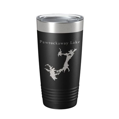 Pawtuckaway Lake Map Tumbler Travel Mug Insulated Laser Engraved Coffee Cup New Hampshire 20 oz-0