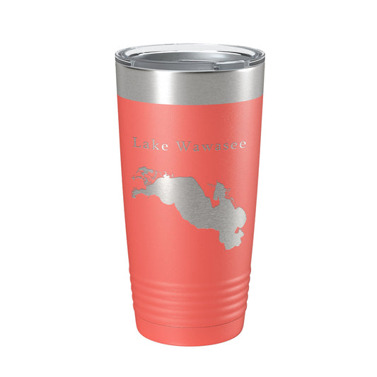 Lake Wawasee Map Tumbler Travel Mug Insulated Laser Engraved Coffee Cup Indiana 20 oz-20