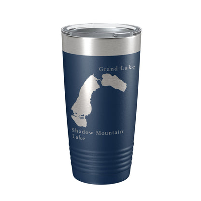 Shadow Mountain & Grand Lakes Map Tumbler Travel Mug Insulated Laser Engraved Coffee Cup Colorado 20 oz-8