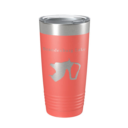 Brandenburg Lake Map Tumbler Travel Mug Insulated Laser Engraved Coffee Cup Illinois 20 oz-20