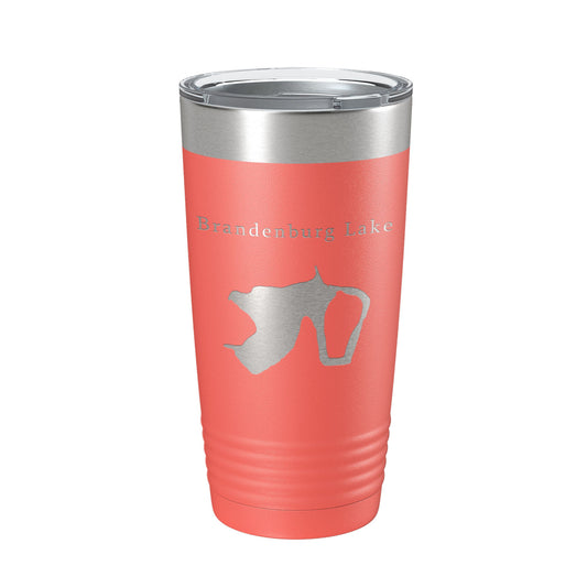 Brandenburg Lake Map Tumbler Travel Mug Insulated Laser Engraved Coffee Cup Illinois 20 oz-20