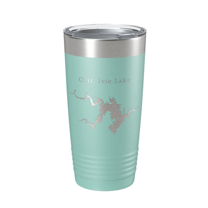 O.H. Ivie Lake Stacy Reservoir Map Tumbler Travel Mug Insulated Laser Engraved Coffee Cup Texas 20 oz-12
