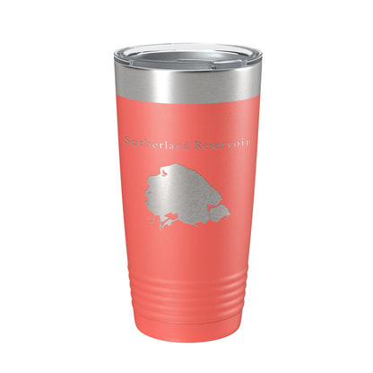 Sutherland Reservoir Tumbler Lake Map Travel Mug Insulated Laser Engraved Coffee Cup Nebraska 20 oz-20
