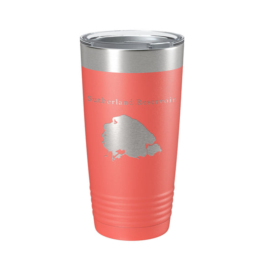 Sutherland Reservoir Tumbler Lake Map Travel Mug Insulated Laser Engraved Coffee Cup Nebraska 20 oz-20