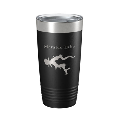 Maraldo Lake Map Tumbler Travel Mug Insulated Laser Engraved Coffee Cup Illinois 20 oz-0