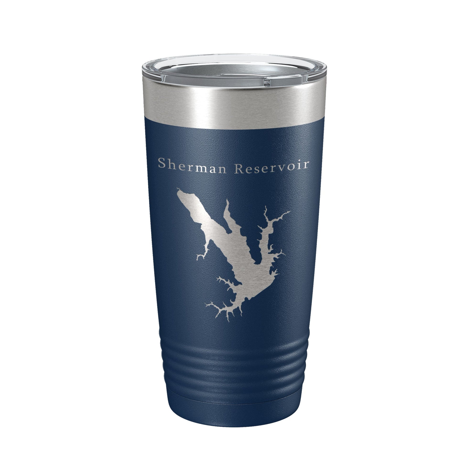 Sherman Reservoir Tumbler Lake Map Travel Mug Insulated Laser Engraved Coffee Cup Nebraska 20 oz-2