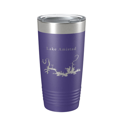 Lake Amistad Reservoir Map Tumbler Travel Mug Insulated Laser Engraved Coffee Cup Texas 20 oz-15