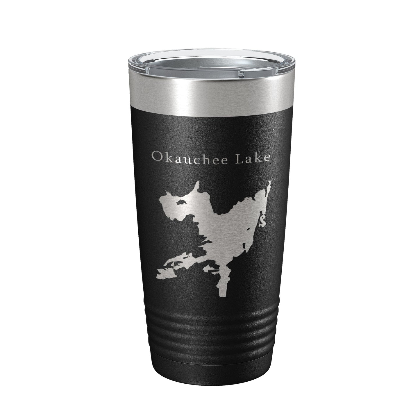 Okauchee Lake Map Tumbler Travel Mug Insulated Laser Engraved Coffee Cup Wisconsin 20 oz-0