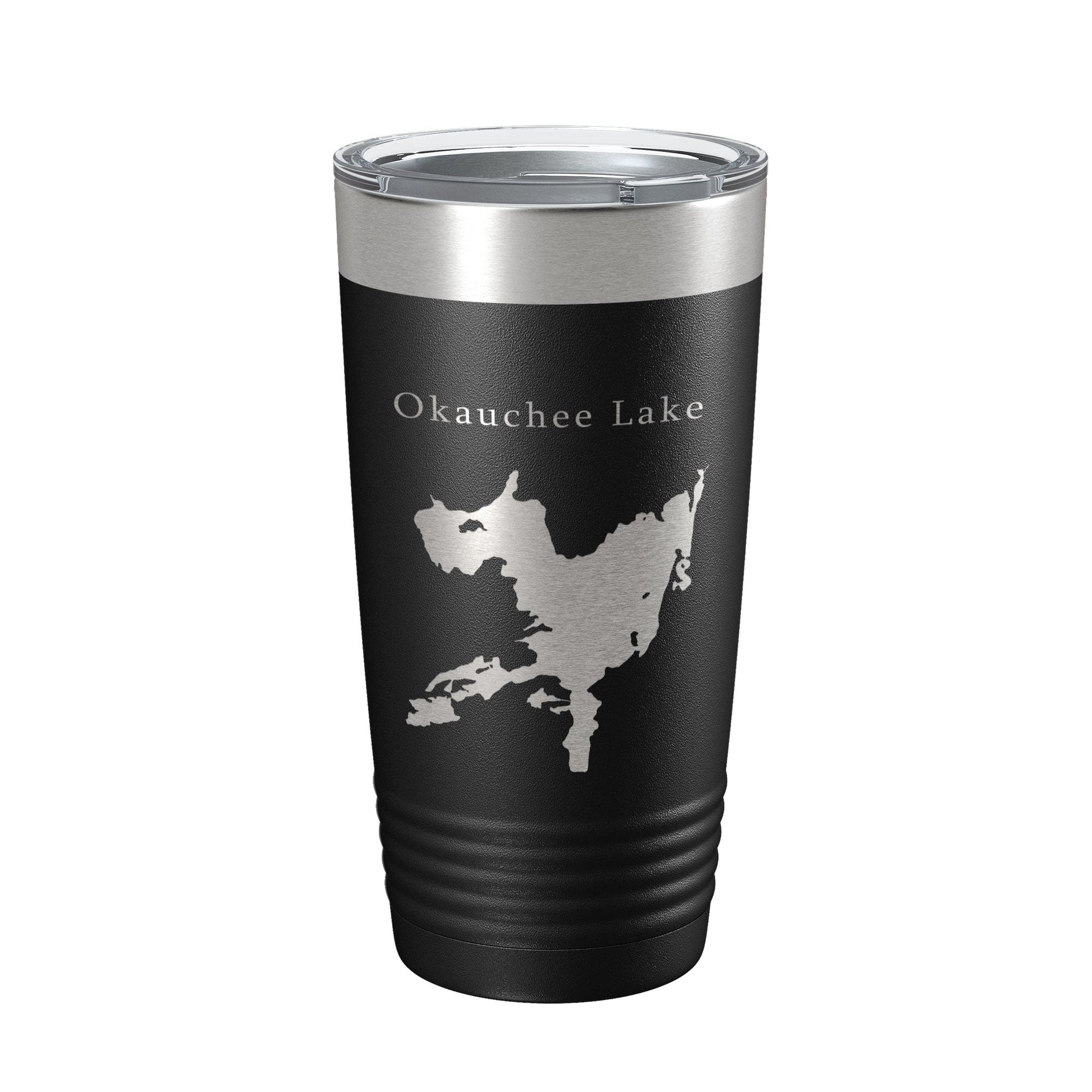Okauchee Lake Map Tumbler Travel Mug Insulated Laser Engraved Coffee Cup Wisconsin 20 oz-0