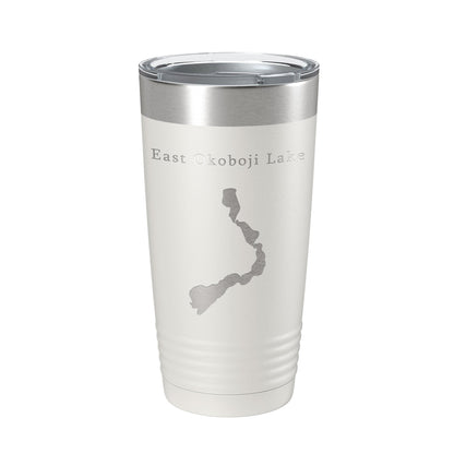 East Okoboji Lake Map Tumbler Travel Mug Insulated Laser Engraved Coffee Cup Iowa 20 oz-1