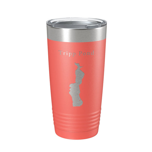 Tripp Pond Tumbler Lake Map Travel Mug Insulated Laser Engraved Coffee Cup Maine 20 oz-20