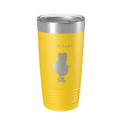 Rock Lake Map Tumbler Travel Mug Insulated Laser Engraved Coffee Cup Wisconsin 20 oz-19