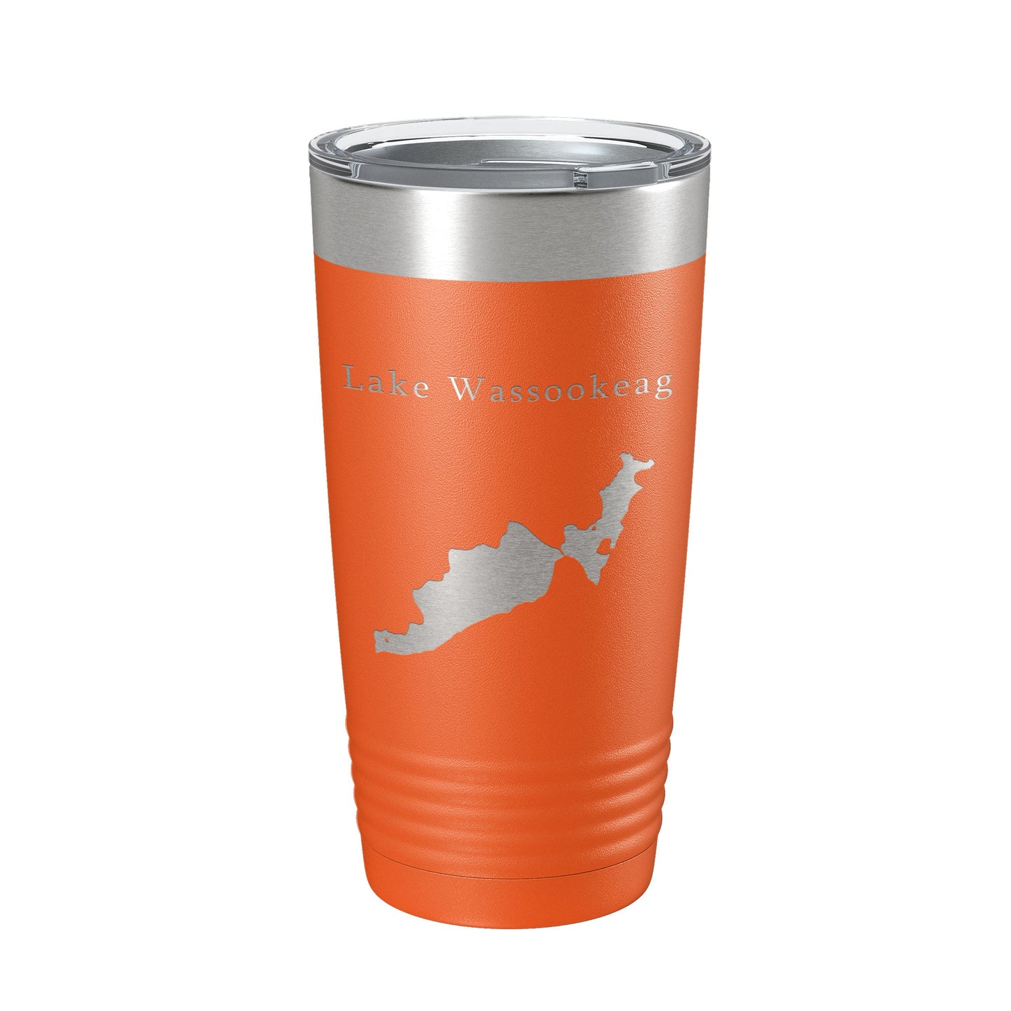 Lake Wassookeag Map Tumbler Travel Mug Insulated Laser Engraved Coffee Cup Maine 20 oz-17