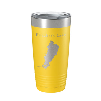 Elizabeth Lake Map Tumbler Travel Mug Insulated Laser Engraved Coffee Cup Illinois Wisconsin 20 oz-19
