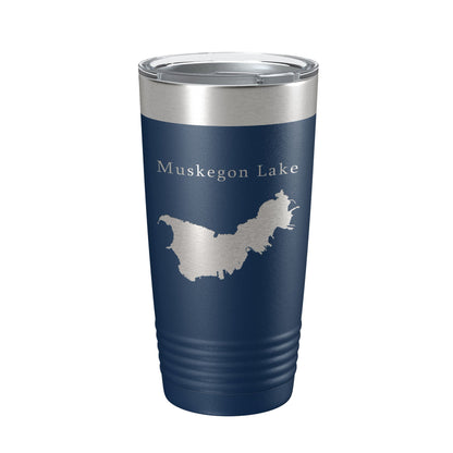Muskegon Lake Map Tumbler Travel Mug Insulated Laser Engraved Coffee Cup Michigan 20 oz-2