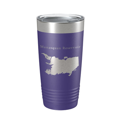 Manasquan Reservoir Tumbler Lake Map Travel Mug Insulated Laser Engraved Coffee Cup New Jersey 20 oz-15