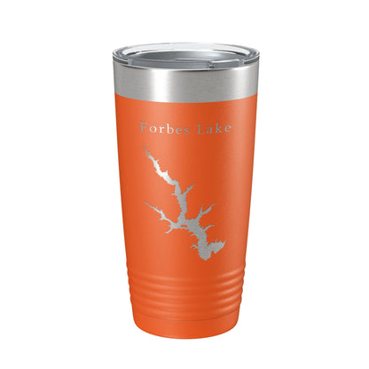 Forbes Lake Map Tumbler Travel Mug Insulated Laser Engraved Coffee Cup Illinois 20 oz-17