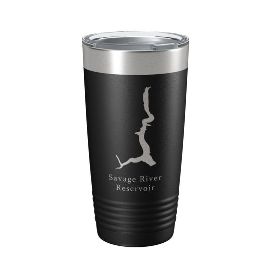 Savage River Reservoir Tumbler Lake Map Travel Mug Insulated Laser Engraved Coffee Cup Maryland 20 oz-0