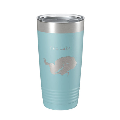 Fox Lake Map Tumbler Travel Mug Insulated Laser Engraved Coffee Cup Wisconsin 20 oz-13