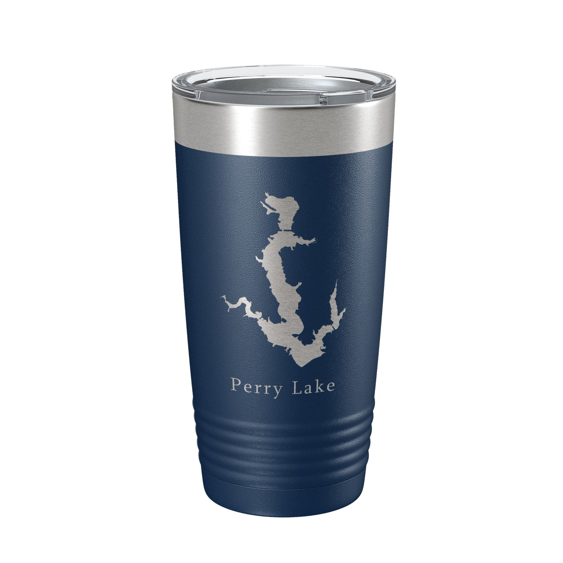 Perry Lake Map Tumbler Travel Mug Insulated Laser Engraved Coffee Cup Kansas 20 oz-2