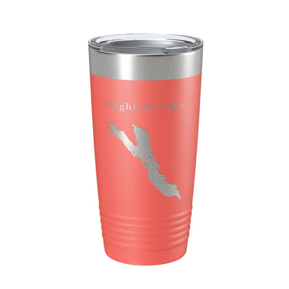Highland Lake Bridgton Map Tumbler Travel Mug Insulated Laser Engraved Coffee Cup Maine 20 oz-20
