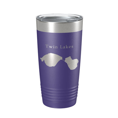 Twin Lakes Map Tumbler Travel Mug Insulated Laser Engraved Coffee Cup Lewiston Montmorency County Michigan 20 oz-15