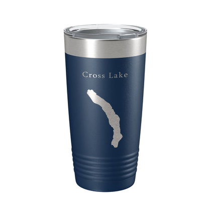 Cross Lake Map Tumbler Travel Mug Insulated Laser Engraved Coffee Cup Maine 20 oz-2