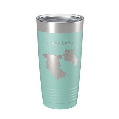 Clear Lake Reservoir Map Tumbler Travel Mug Insulated Laser Engraved Coffee Cup California 20 oz-12