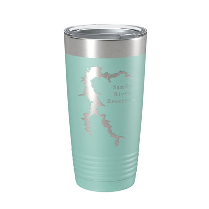 Sandy River Reservoir Tumbler Lake Map Travel Mug Insulated Laser Engraved Coffee Cup Virginia 20 oz-12