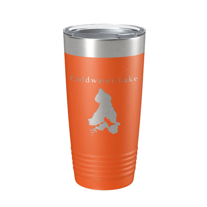 Coldwater Lake Map Tumbler Travel Mug Insulated Laser Engraved Coffee Cup Michigan 20 oz-17