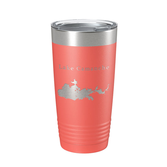 Lake Camanche Map Tumbler Travel Mug Insulated Laser Engraved Coffee Cup California 20 oz-20