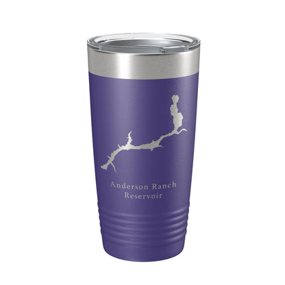 Anderson Ranch Reservoir Tumbler Lake Map Travel Mug Insulated Laser Engraved Coffee Cup South Fork Boise River Idaho 20 oz-15
