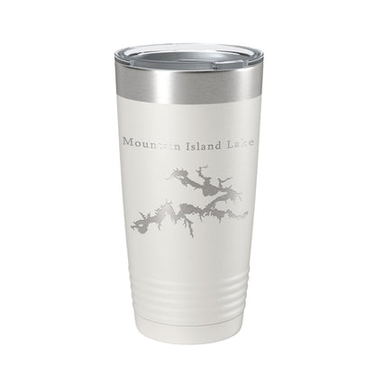 Mountain Island Lake Map Tumbler Travel Mug Insulated Laser Engraved Coffee Cup North Carolina 20 oz-1