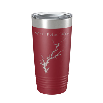 West Point Lake Map Tumbler Travel Mug Insulated Laser Engraved Coffee Cup Alabama Georgia 20 oz-18
