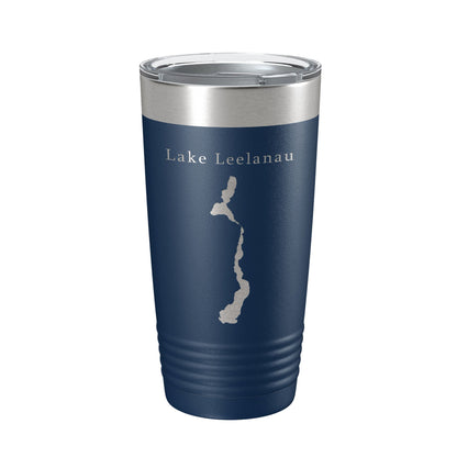Lake Leelanau Map Tumbler Travel Mug Insulated Laser Engraved Coffee Cup Michigan 20 oz-2